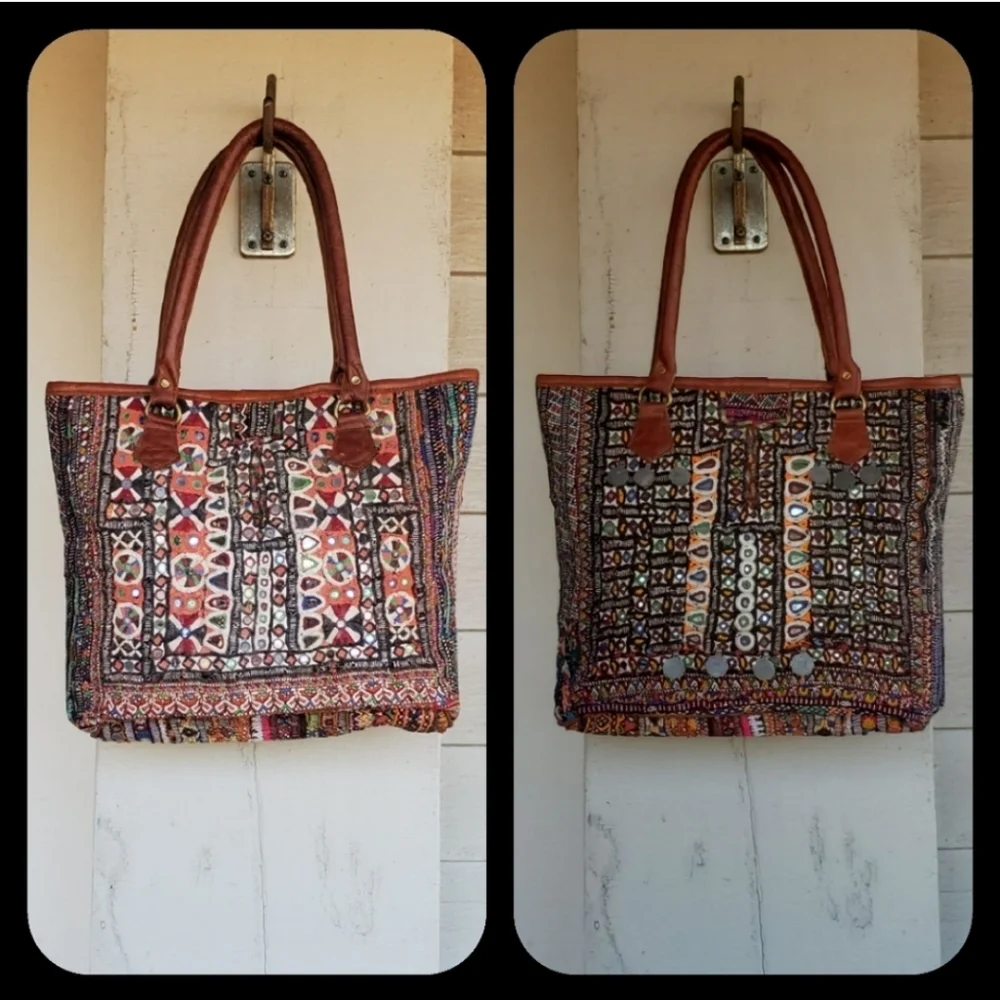 Artisan Banjara zari Boho Embroidered bag Handmade Patchwork Repurposed